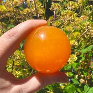 ✨ Juicy Orange Calcite Sphere w/stand ✨